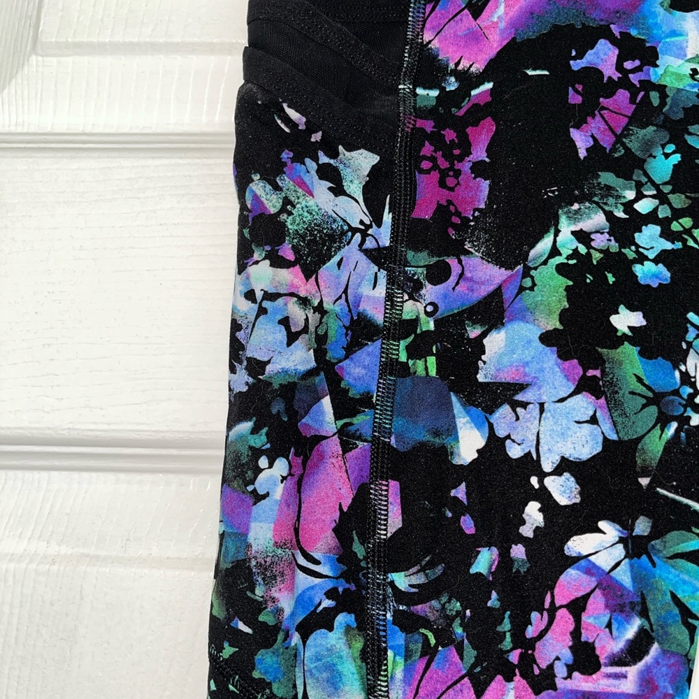Fabletics Black And Purple Patterned Leggings - image 3